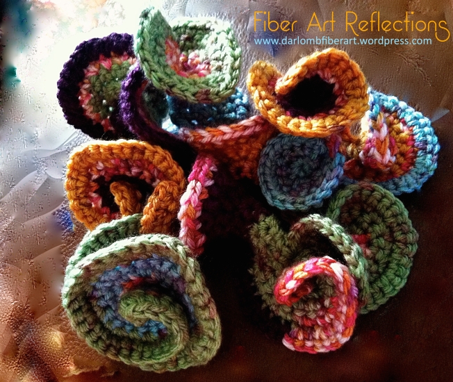 hyperbolic crochet sculpture northern lights annotated